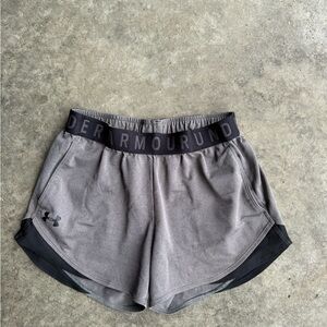 Under Armour Women's Black and Gray Athletic Shorts